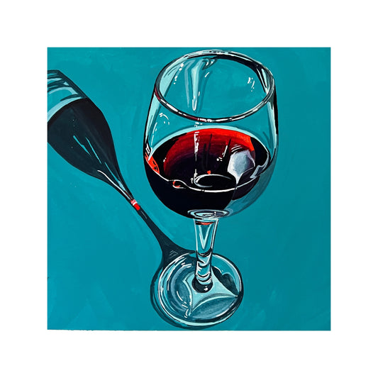 Glass of Red Wine 6x6 Print