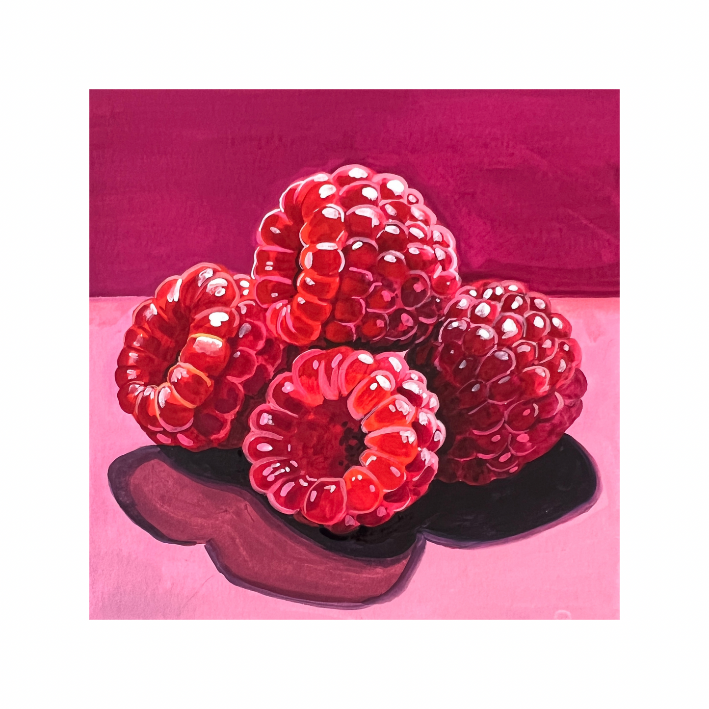 Raspberries 8x8 Print
