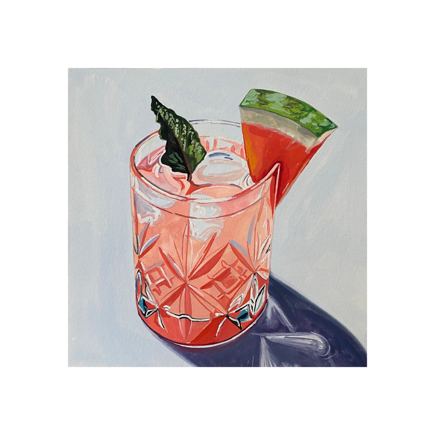 Cocktail with Watermelon 6x6 Print